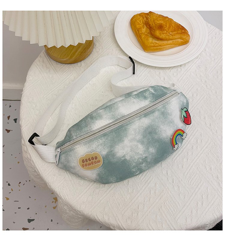 The 2024 new style of Japanese Harajuku trendy single-shoulder bag, a unique tie-dyed girl's chest bag, is fashionable and versatile. It's a single-shoulder crossbody bag undefined