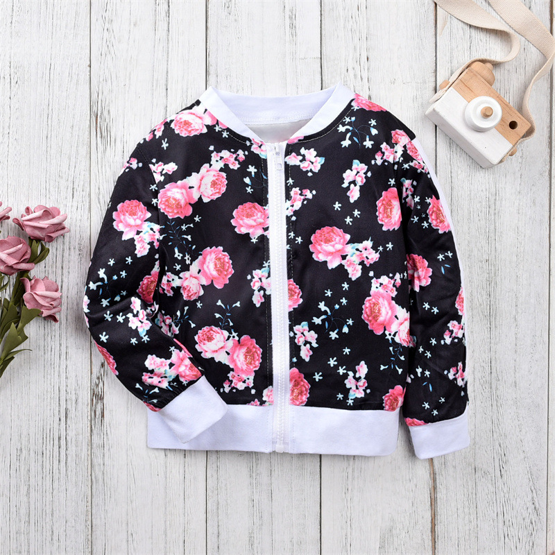 Printing Children's Clothing Suit Zipper Flowers Children's Suit 2-7 Years Old Girls Autumn Clothes display picture 11