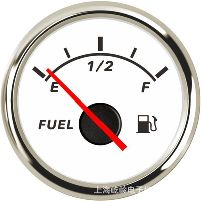 52mm Threaded Installation Universal Oil Level Gauge Fuel Level Gauge Liquid Level Gauge for Car, Truck, Rv, Ship, Yacht Modification (automobile instrument) - silver-edge-white-background-pointer-0-190o