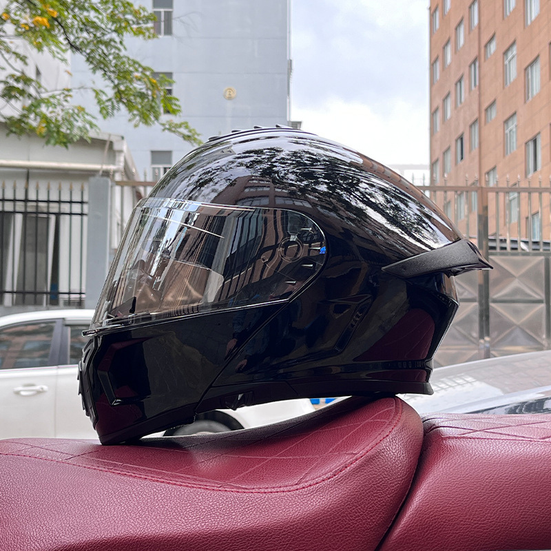 Orz casco de coche eléctrico masculino y femenino casco de verano doble espejo trasero medio completo personalidad cuatro estaciones pareja Bluetooth