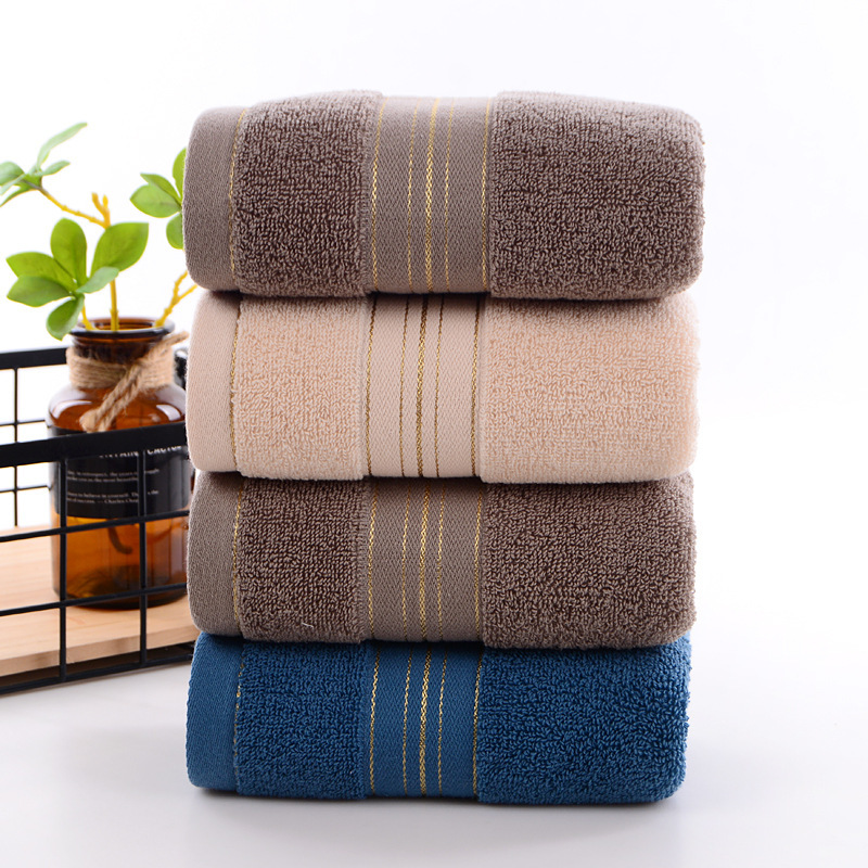 Thick 110g jacquard broken gold ribbon cotton towel soft absorbent face towel wholesale gifts can be used as logo