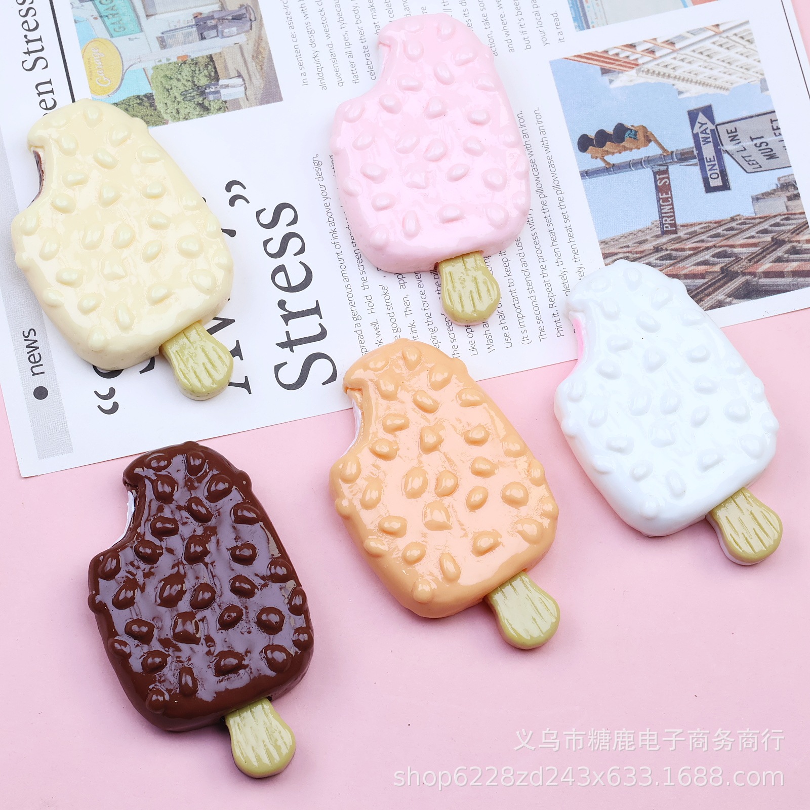 Large Qiaolez Ice Cream Resin Accessories Cream Glue DIY Refrigerator Sticker Hairpin Mobile Phone Case Keychain