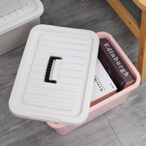 Plastic storage box with lid, clothing toy storage bin, car organizer, large capacity, under-bed storage box