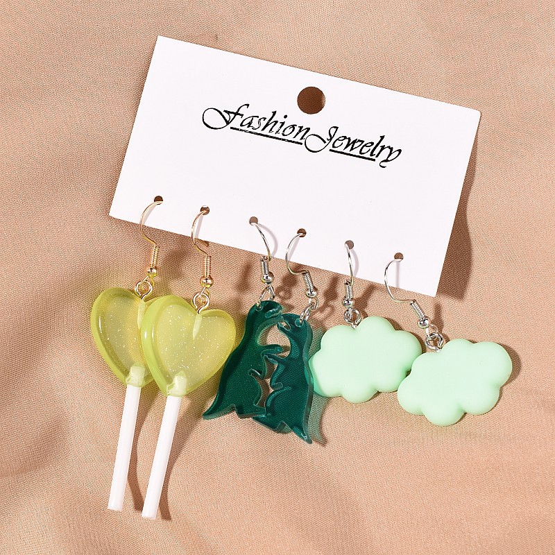 Daily Occasion Acrylic Material Fruit Pattern 1 Set Simple Style Fruit Enamel Arylic Drop Earrings
