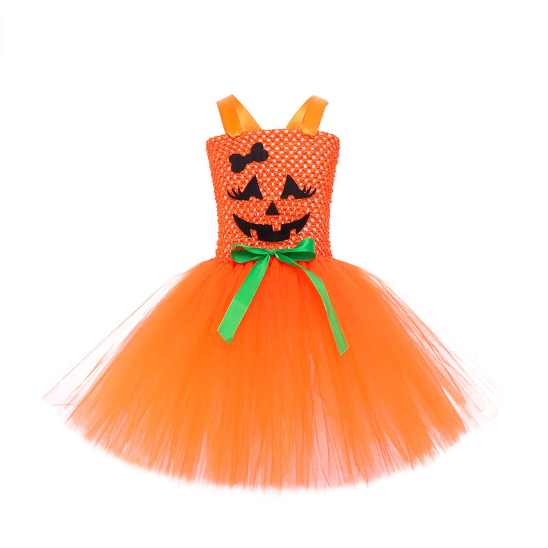 クロスボーダー新しいカボチャドレスハロウィンカーニバルパーティー子供ドレスアップ服女の子ステージショープリンセスドレス|undefined