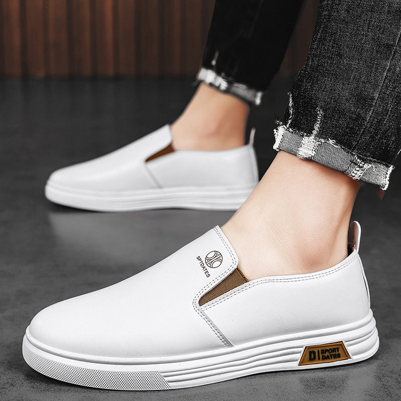 Zapatos de hombre 2024 nuevos zapatos de cuero perezosos de una sola pierna, cómodos, ligeros y transpirables, zapatos Lofu de moda, zapatos de hombre de tendencia de todo fósforo