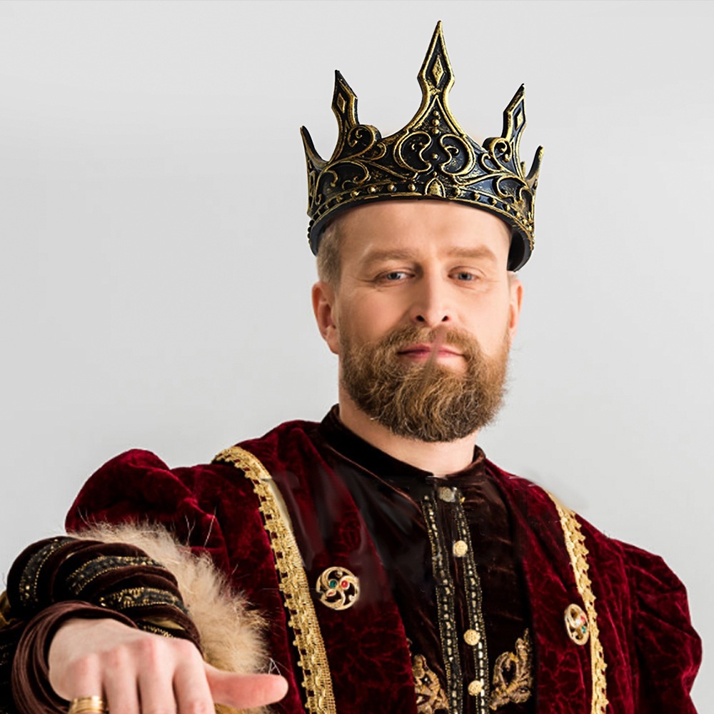 Explosiones transfronterizas corona disfraz de Halloween espectáculo de escenario props espuma de látex medieval rey corona tocado