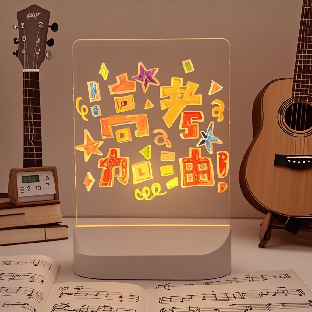 Tablero de dibujo para niños transfronterizo Diy Lámpara de tablero de dibujo pintada a mano borrable Tablero de graffiti led Tablero de mensajes Regalo para niños