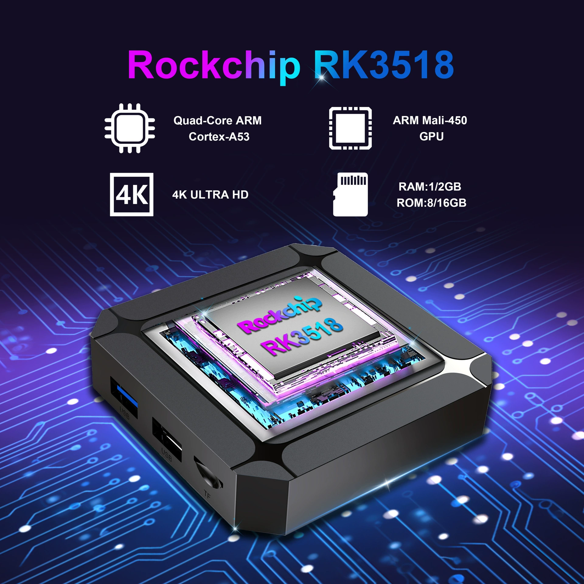 [ТВ-приставка X96Q RK3518 Android 14, 4K декодирование, WiFi6, новый сетевой ТВ-бокс]