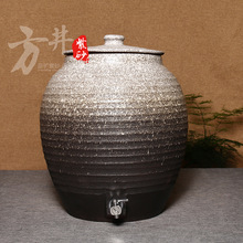 J*H自助茶水紫砂水缸粗陶带龙头陶瓷储水罐 茶缸陶瓷自产自销批发