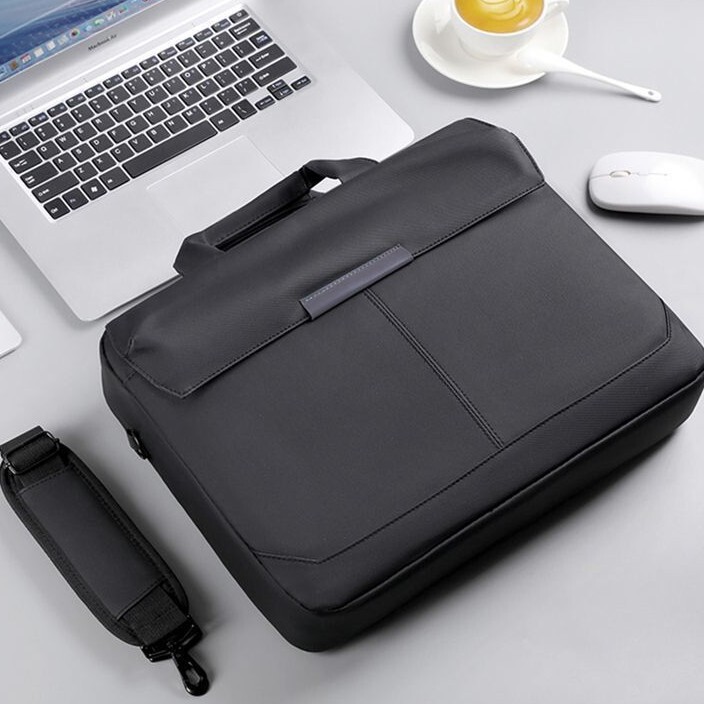 Cross-Border Men's Business Laptop Bag, New Leather Film Water-Resistant Large Capacity 15.6-Inch Briefcase