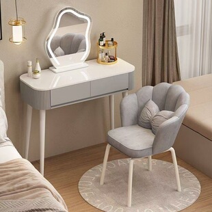Simple White Dressing Table Bedroom Simple Small Apartment Dressing Table Light Luxury Wabi-Sabi Cream Style Dressing Table Cross-Border Wholesale