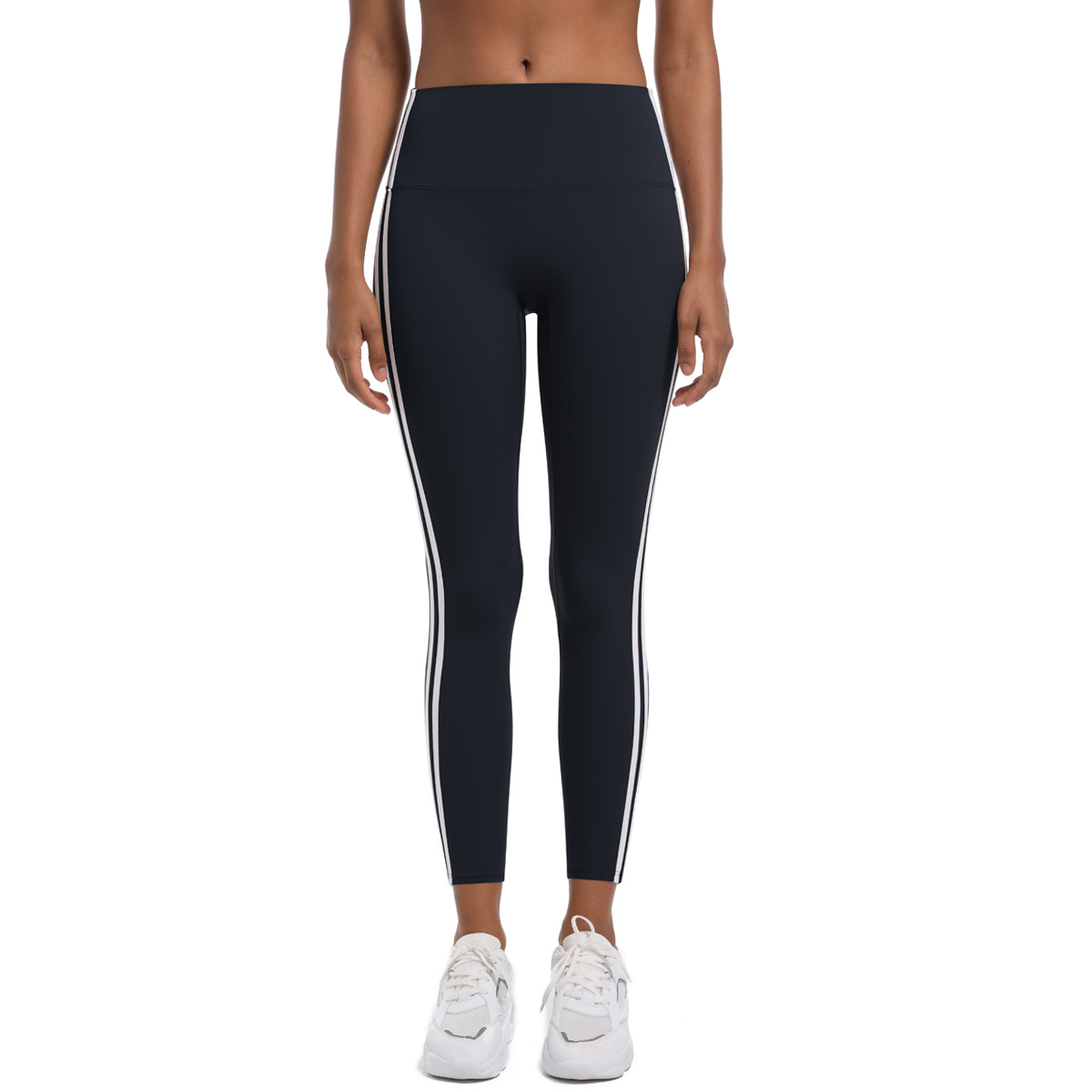 210g Weight Sleeveless Sleeve Length Nylon Fabric Type Short Top Length Leggings Pants Type Running, Sports Occasion Collarless Neckline Stripe Pattern Side Stripe Design Fitness, Sport Style Style Fitness Sport Style Stripe Nylon Collarless Side Stripe Active Bottoms Leggings 1