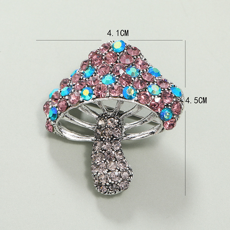 Broche De Hongo Hueco De Diamante De Moda Al Por Mayor Nihaojewelry display picture 2