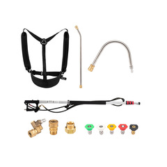 Cross-border high-pressure cleaning machine telescopic rod water gun 4 sections extended 6 meters high-pressure water gun 3/8 quick-connect 5000psi