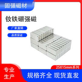 25*10方块形钕铁硼强磁镀镍镀锌永磁小吸铁石高强磁力磁钢磁铁片