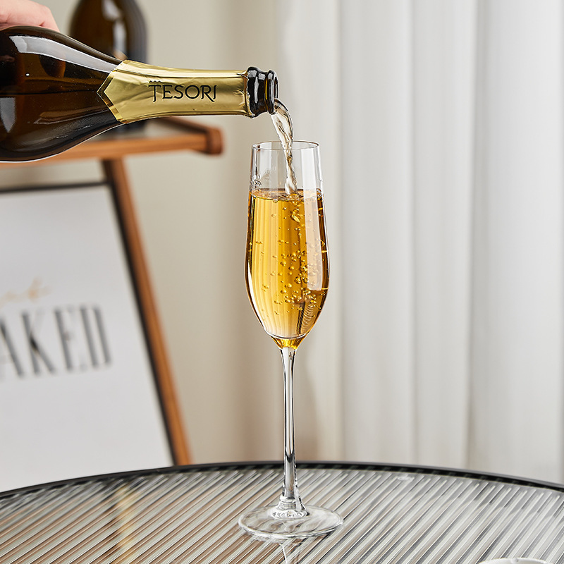 Inswind cristal francés taza de champán bar cena de vino espumante taza de pie alto creativo casero taza de vino tinto de alto valor