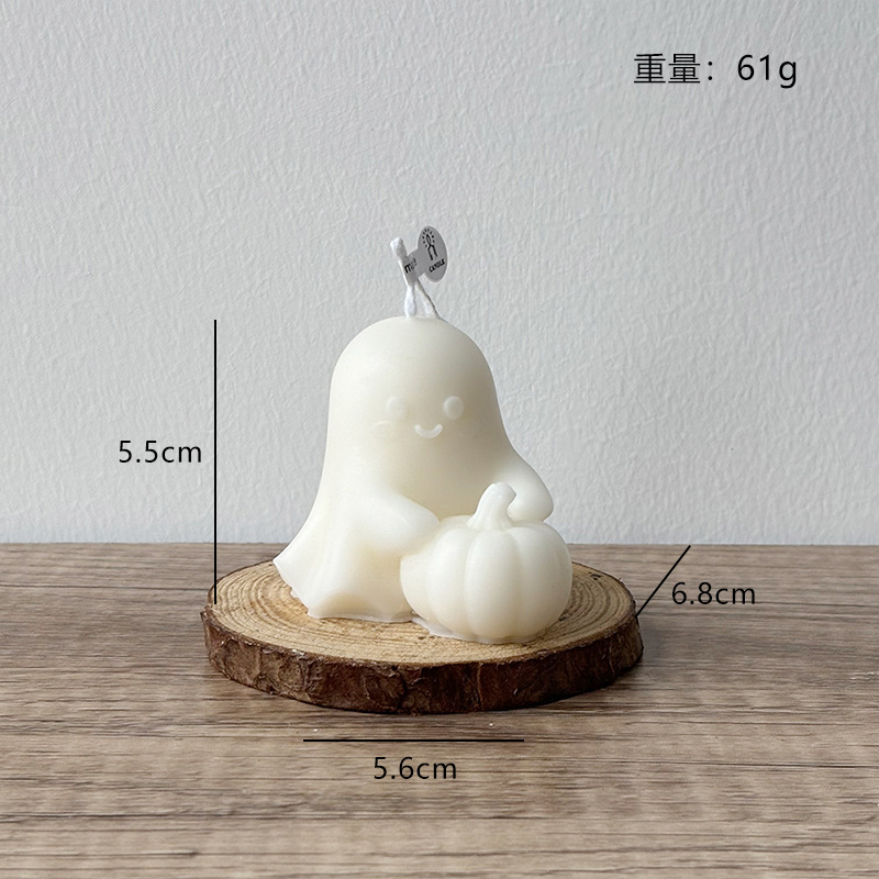 万圣节南瓜幽灵香薰蜡烛搞怪创意氛围感摆件节日礼物猫狗幽灵蜡烛|undefined