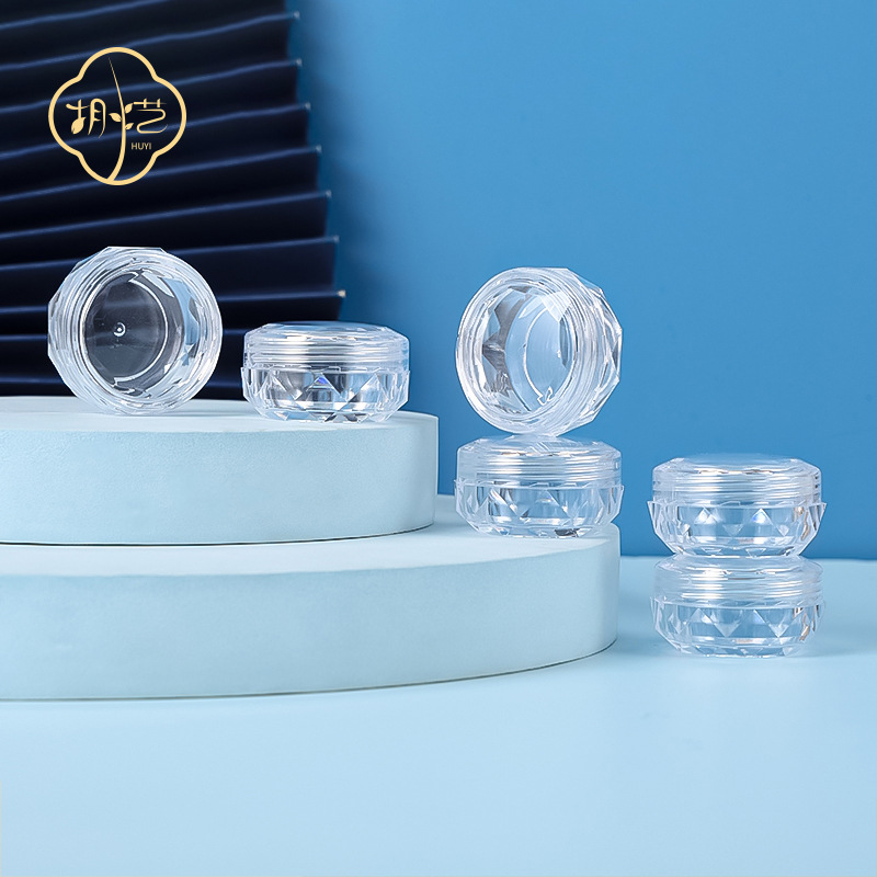 新款透明钻石膏霜盒10g小样分装膏霜瓶面霜闪亮片瓶化妆品包装