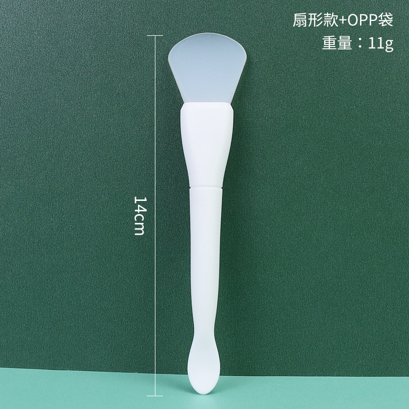 Cepillo de mascarilla Cuchara en forma de semillas de melón de doble cabeza para ajustar la varilla de la mascarilla, fácil de limpiar sin polvo, aplicación de belleza facial, cepillo de silicona de cabeza suave