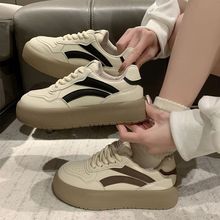 复古百搭小白鞋女厚底2024春季新款女鞋子潮ins透气休闲运动板鞋