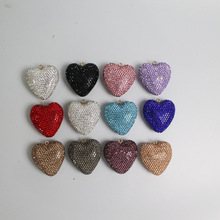 跨境爆款立体爱心满钻钥匙扣DIY配件汽车时尚车挂厂家批发