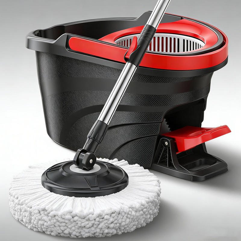 Rotating Mop with Foot Pedal Bucket, Household Cleaning Mop Set, Lightweight and Easy to Use