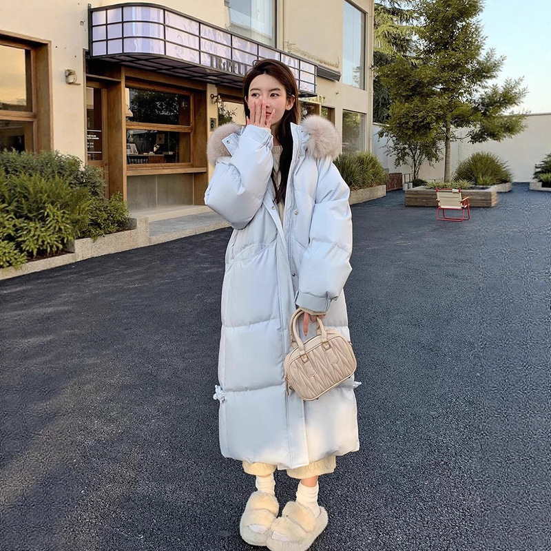 2025 Winter New Style Fox Fur Collar Mid-Length down Jacket for Women, Hooded, Thickened, White Duck Down, Plus Size, Slimming Coat 2025 Winter New Style Fox Fur Collar Mid-Length down Jacket for Women, Hooded, Thickened, White Duck Down, Plus Size, Slimming Coat