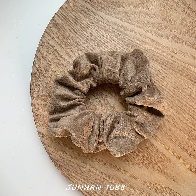 Стричьё для хвоста Hair Scrunchie, палитра молочно-авторская, французский стиль, мягкая резинка 5 см