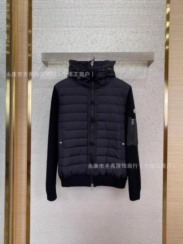 欧洲站外贸M家针织拼接羽绒服现货立领休闲男女同款外套冬季款|undefined