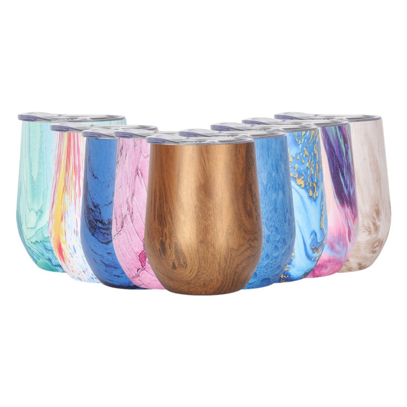 FUENTE fabricante cáscara de huevo Taza de pintura de impresión versión completa doble 304 taza de cerveza de acero inoxidable en forma de U vino aislado copa de vino