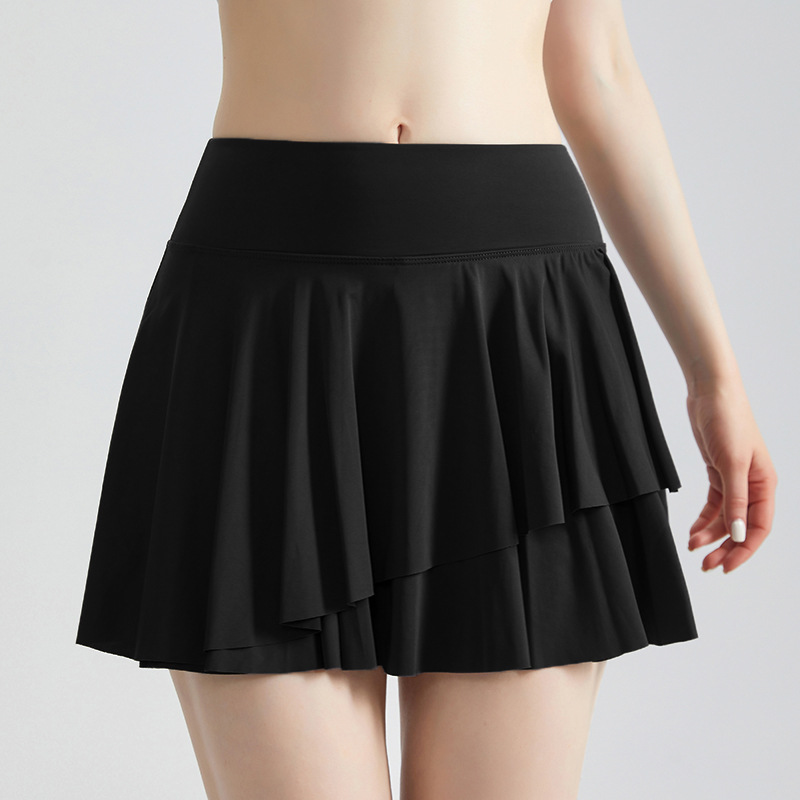 Wiman nuevo yoga falda corta bolsillo delgado transpirable correr fitness falda de tenis anti-luz falda deportiva corta mujer