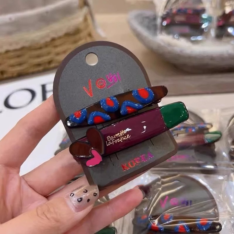 Corea del Sur Dongdaemun amor brocas de cabello de color mujer dulce brocas de cabello flanco brocas de cabello rotas brocas de boca de pato adornamiento de cabeza