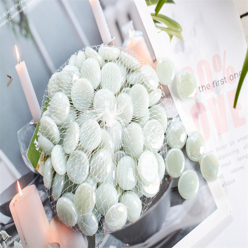 Cuentas planas de vidrio ámbar estilo principal, decoración para brasero, acuario, oficina y manualidades DIY