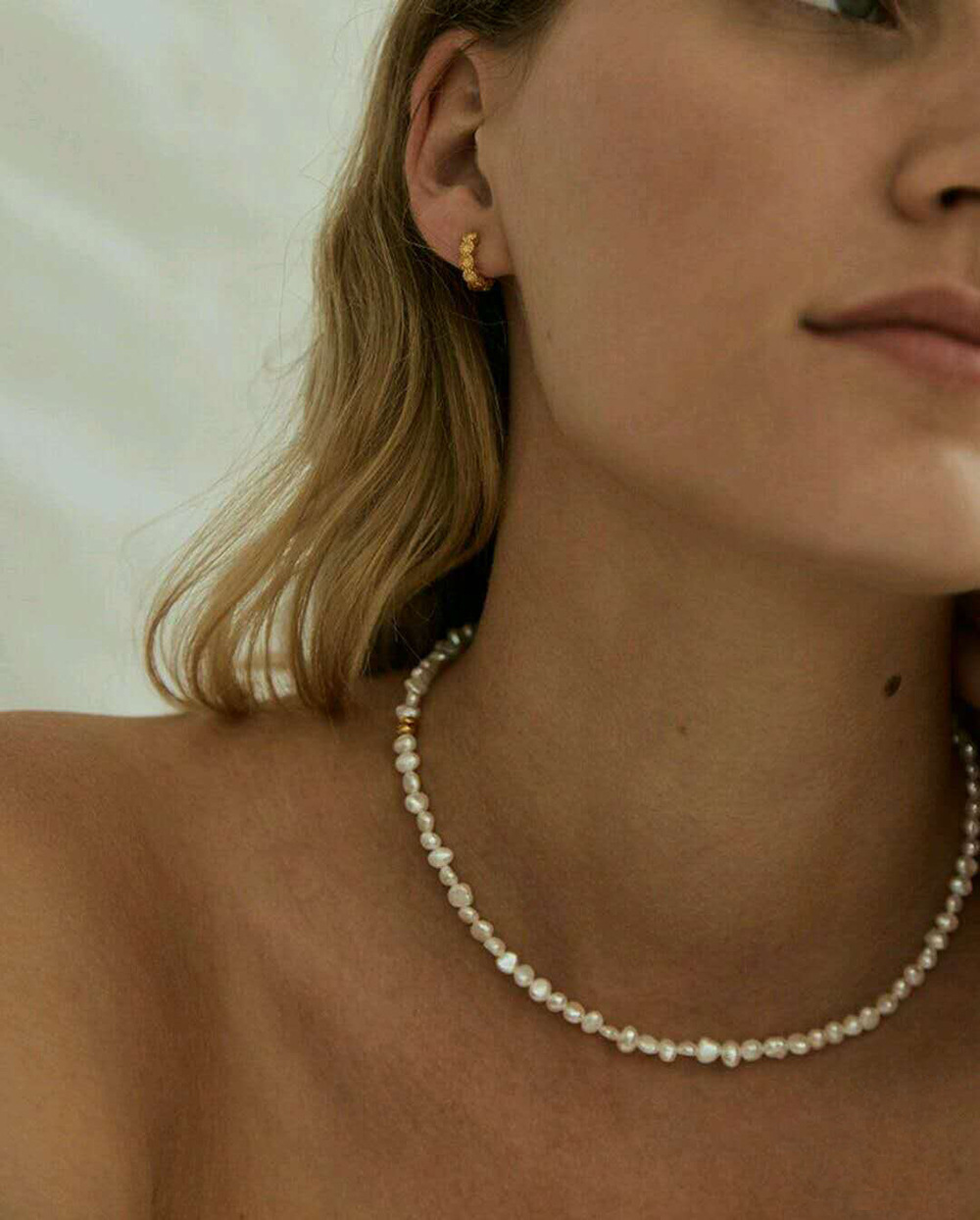 20g Weight Necklace Classification 1 Piece Quantity Elegant Solid Color Pearl Titanium Steel Beaded Plating Necklace 1 Piece