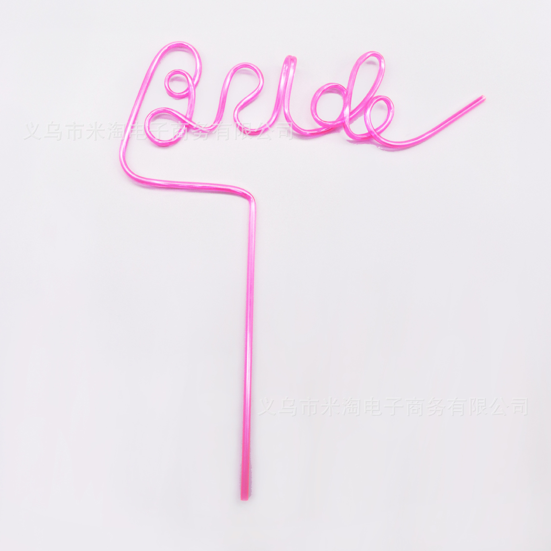 Transfronteriza en stock PET forma creativa nupcial carta paja Inglés Novia bebida Decoración del partido