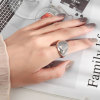 Glossy minimalistic universal one size brand ring, European style, internet celebrity, Japanese and Korean, on index finger