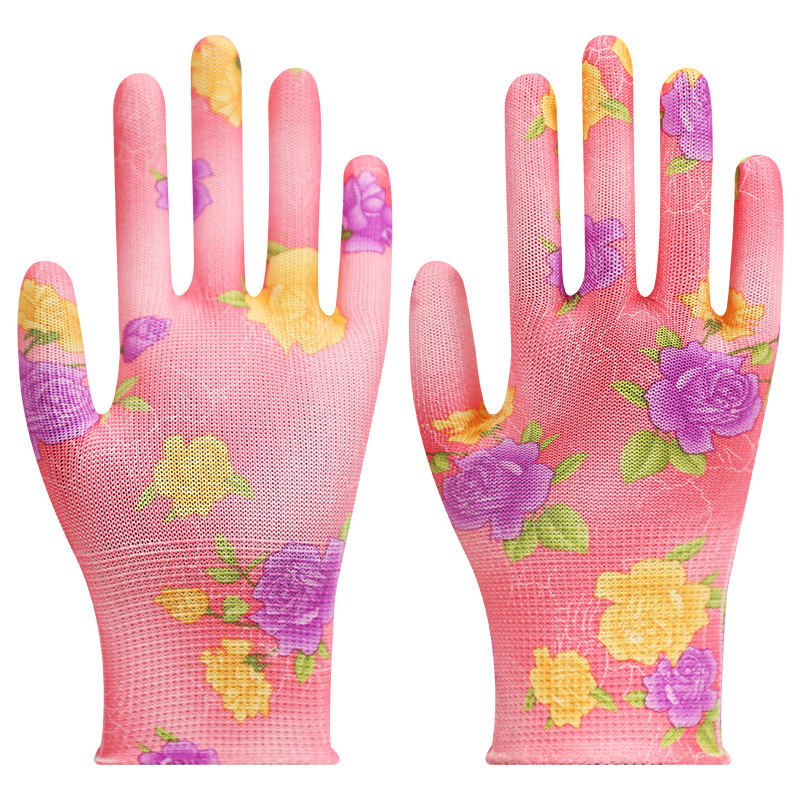 Guantes de nylon de colores (peonía)
