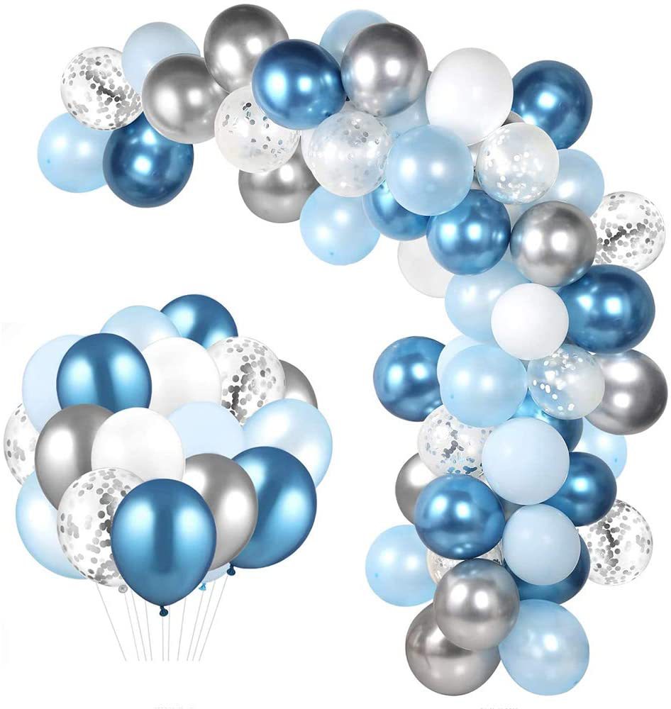 Metal blue latex azure marine balloon