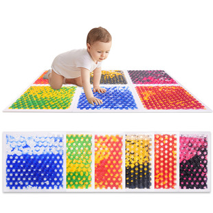 Colorful Liquid Sensory Floor Puzzle Creative Relaxation Mat Stimulates Sensory Waterproof Non-Slip Children's Use 6 Pack