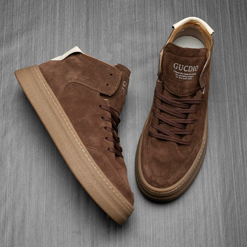 Прямые поставки с фабрики, повседневная обувь из воловьей кожи первого слоя, Мужская черная обувь из матовой кожи, дышащая Корейская повседневная мужская кожа оптом