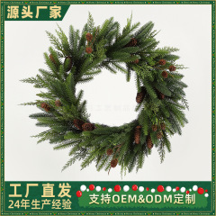 国境を越えた電子商取引と同じスタイルの模擬クリスマス籐松葉松ぼっくり植物装飾ホームホリデーペンダントクリスマスガーランド