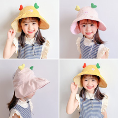 大檐兒童防曬遮陽帽子夏季薄款空頂女童太陽盆帽男孩防紫外線涼帽