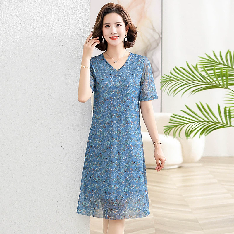 Реал 2025 национальный стиль платье лето осень новое женское платье подтяжка пляжная юбка для пожилых людей