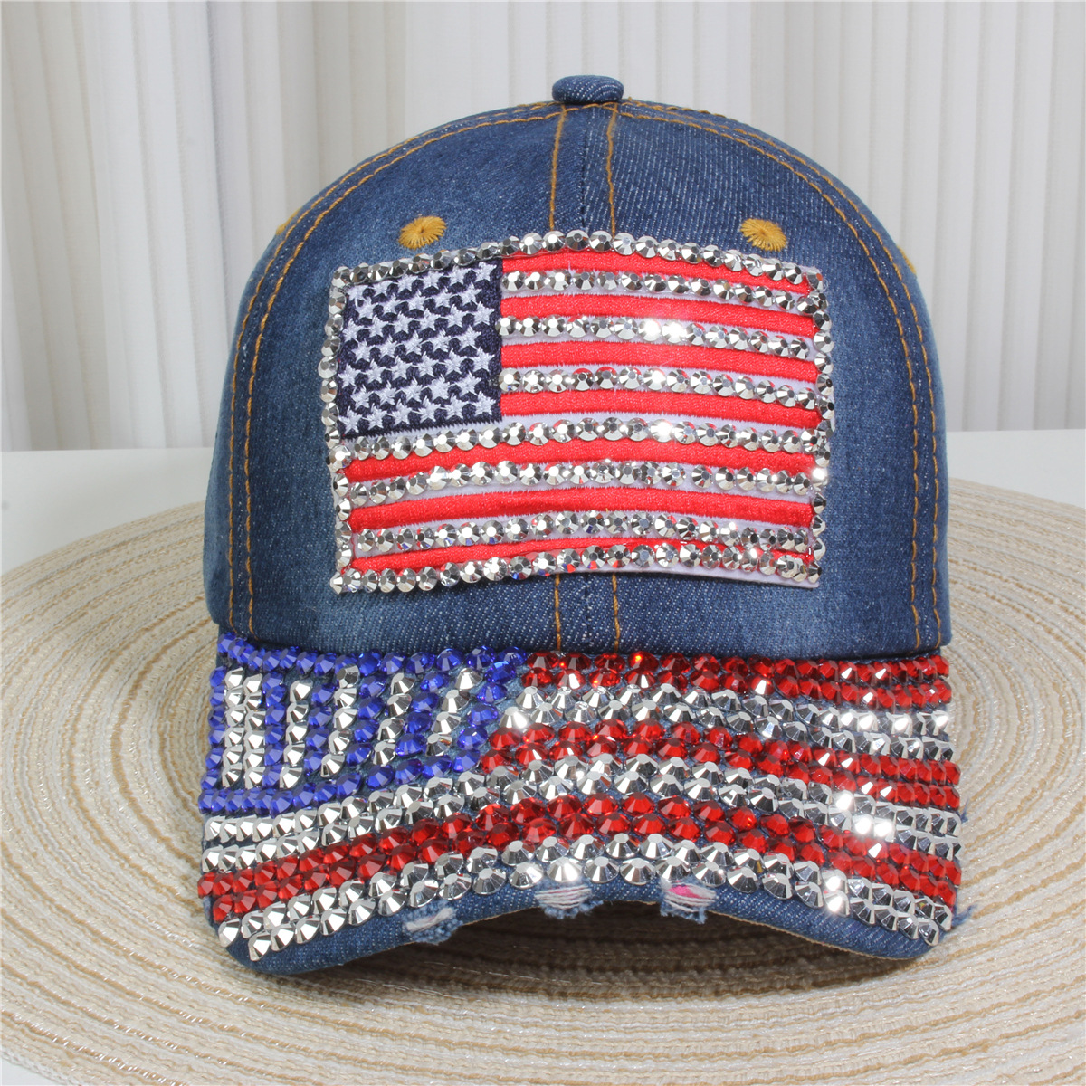 147g Weight Baseball Cap Hats Type Daily, Street Occasion Denim Material Letter, Usa, Butterfly Pattern All Seasons Season Unisex Gender Simple Style, Classic Style Style Curved Eaves Rim Unisex Simple Style Classic Style Letter Usa Butterfly Curved Eaves Baseball Cap 无