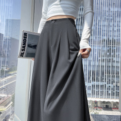西装阔腿裤女2025秋冬季新款高腰压褶垂感宽松大裤脚休闲拖地裤