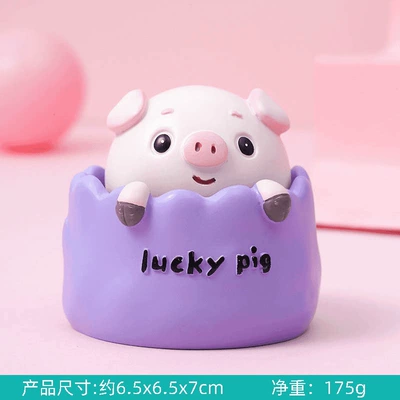 cartoon doll electric car — Car ornaments - 1-purple-pig-glue-included