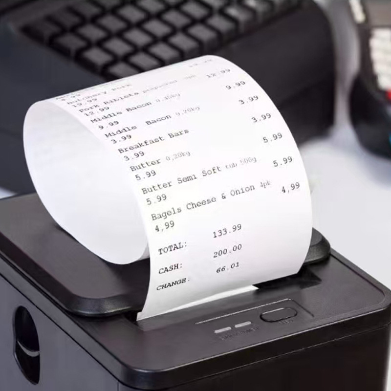 papel de impresión de recibos térmicos de comida para llevar papel de cajero cola de papel de cocina tres papel térmico al por mayor 80mm