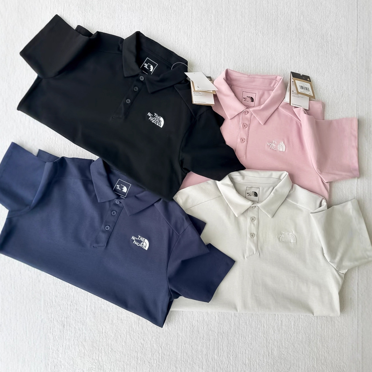 Cross-Border North Face Classic Embroidered Polo Shirt with Logo, Short-Sleeve T-Shirt for Men, Summer European and American Casual Trendy Top