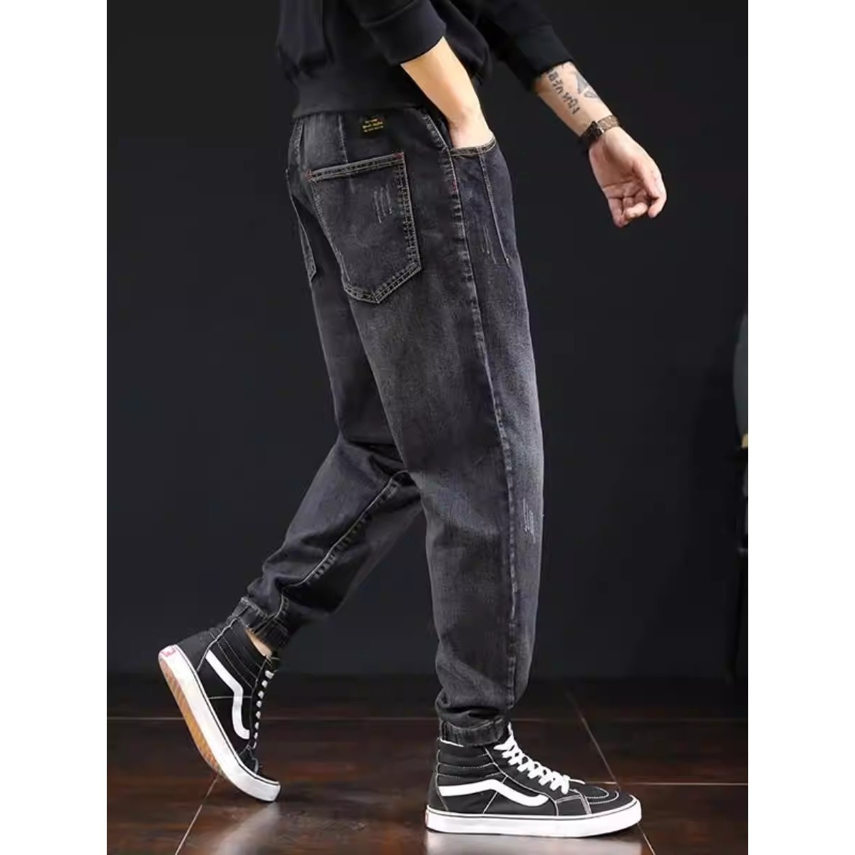 Jeans de tamaño extra, ropa casual para hombres, pantalones largos para hombres gordos, pantalones de estilo coreano, pantalones de Harlan, pantalones de hombre.